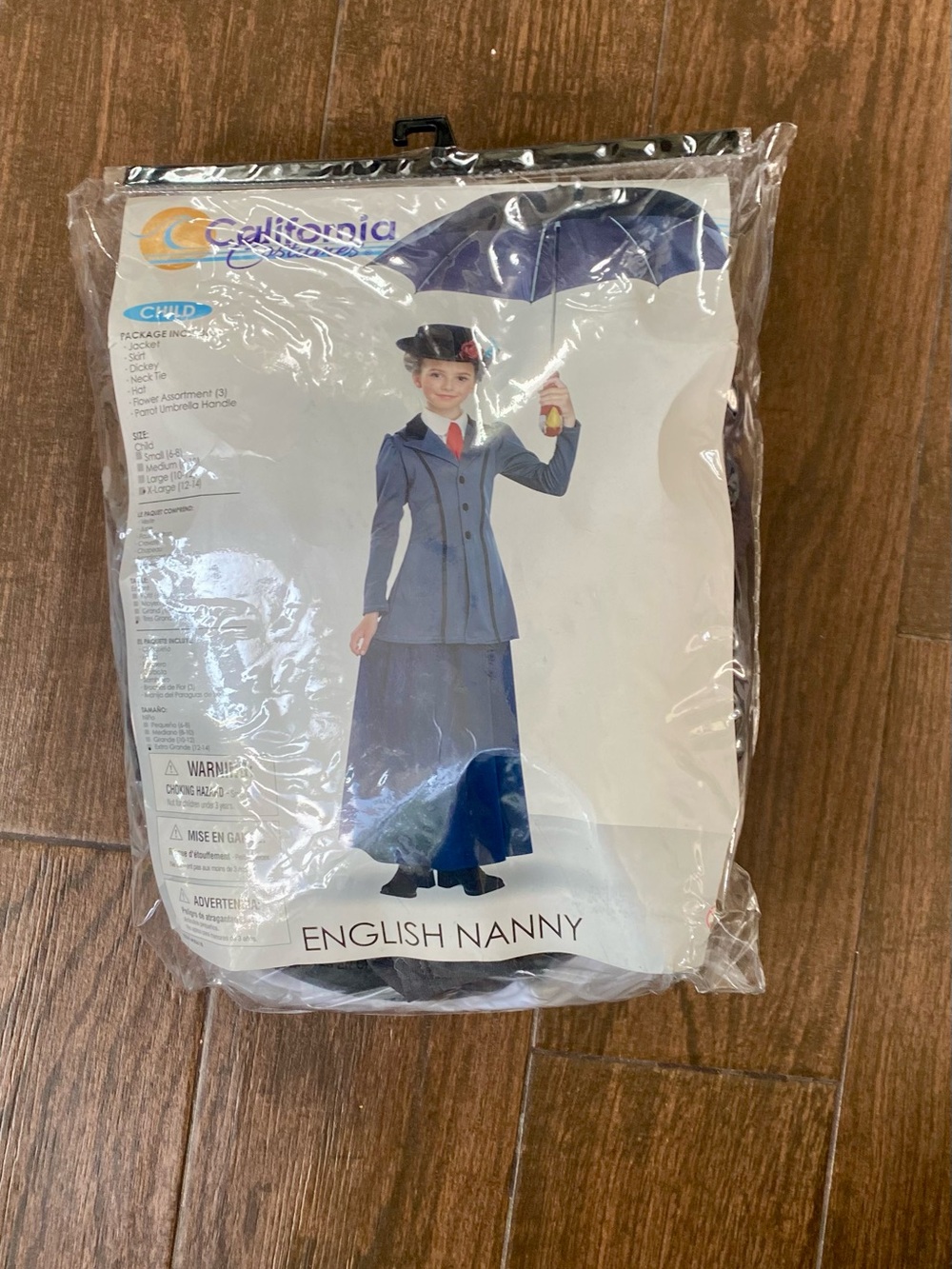 California Costumes Girl's English Nanny Costume X-Large Gray/Navy